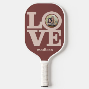 LOVE with YOUR 2 PHOTOS and name Pickleball Paddle