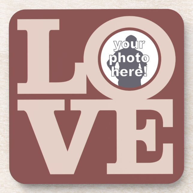 LOVE with YOUR PHOTO custom coasters (Front)