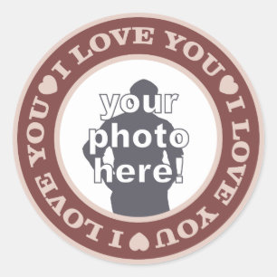LOVE with YOUR PHOTO custom stickers