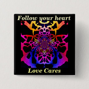 Love within_ 15 cm square badge