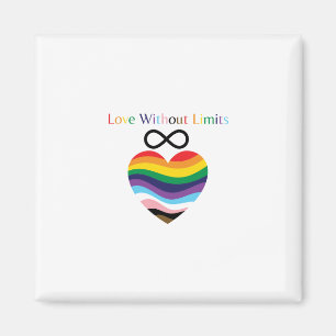 Love Without Limits – Rainbow Heart with Infinity  Magnet