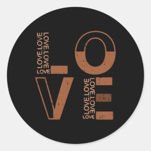 Love Women Black History Month Men African America Classic Round Sticker
