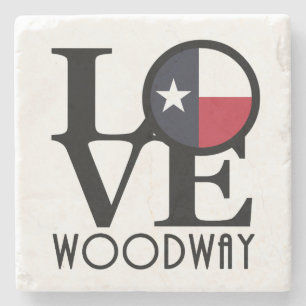 LOVE Woodway TX Stone Coaster