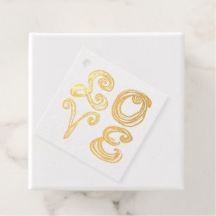 LOVE Word Art Fabric Font Red Letters Favour Tags