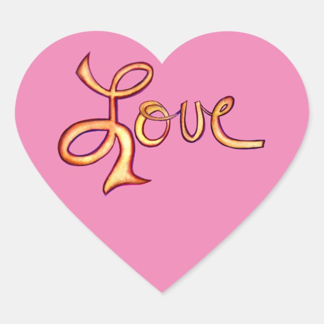 Love Word Art Hearts Custom Decal Stickers (Front)