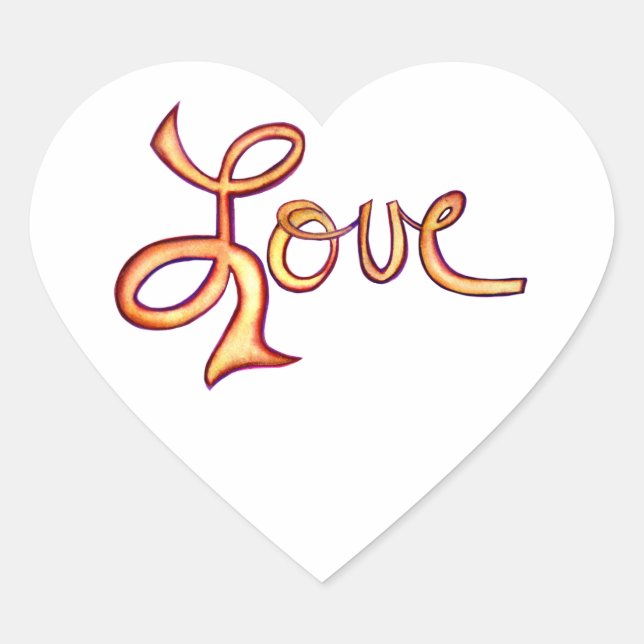 Love Word Art Hearts Custom Decal Stickers (Front)