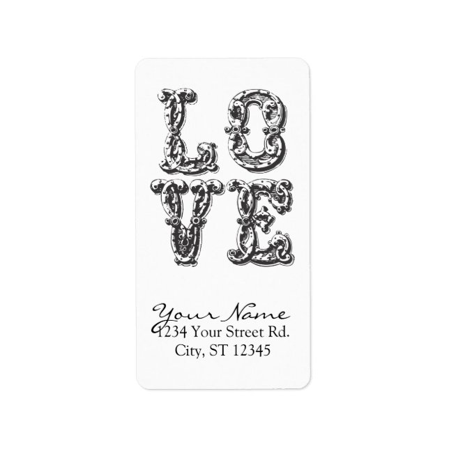 LOVE Word Art Label (Front)