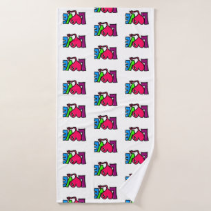 Love Word Art Typography Bath Towel