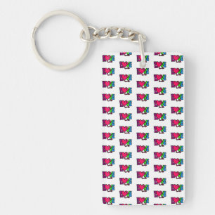 Love Word Art Typography Key Ring