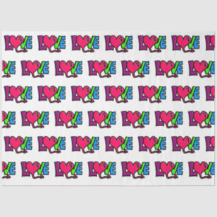 Love Word Art Typography Tissue Paper
