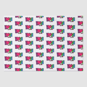 Love Word Art Typography Tissue Paper