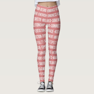 Love word chain typography design leggings