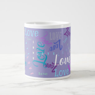 Love Word Grafitti Repeating Word (Customisable) Large Coffee Mug