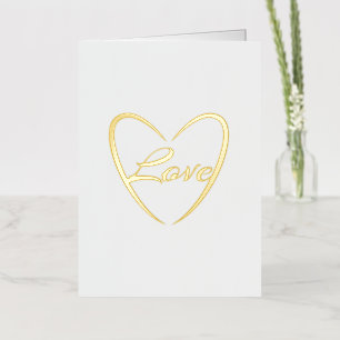 Love Word In A Heart Foil Foil Holiday Card