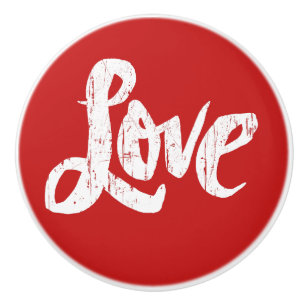 LOVE Word Modern Lettering Hippie Valentine's Day Ceramic Knob