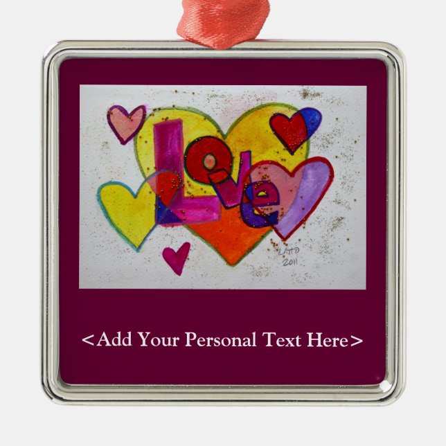 Love Word Ornament with Customised Text Option (Front)