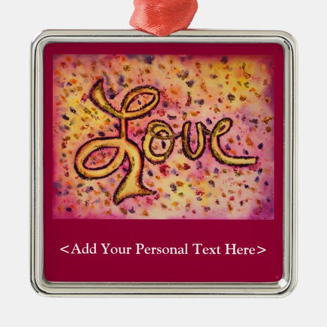Love Word Ornament with Customised Text Option (Front)