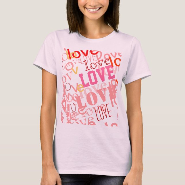 Love Word Typography Pattern T-Shirt (Front)