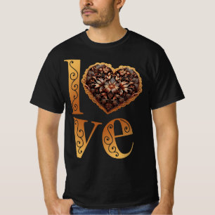 Love word with romantic filigree pink heart T-Shirt