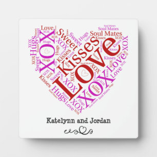 Love Words Heart Plaque