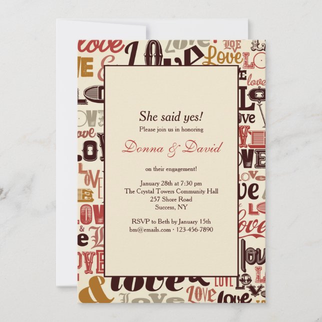Love Words Invitation (Front)
