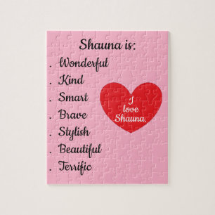 Love & Words - Pink with Large Heart: Jigsaw Puzzle