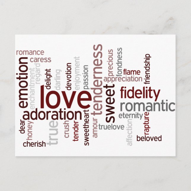Love words postcard (Front)