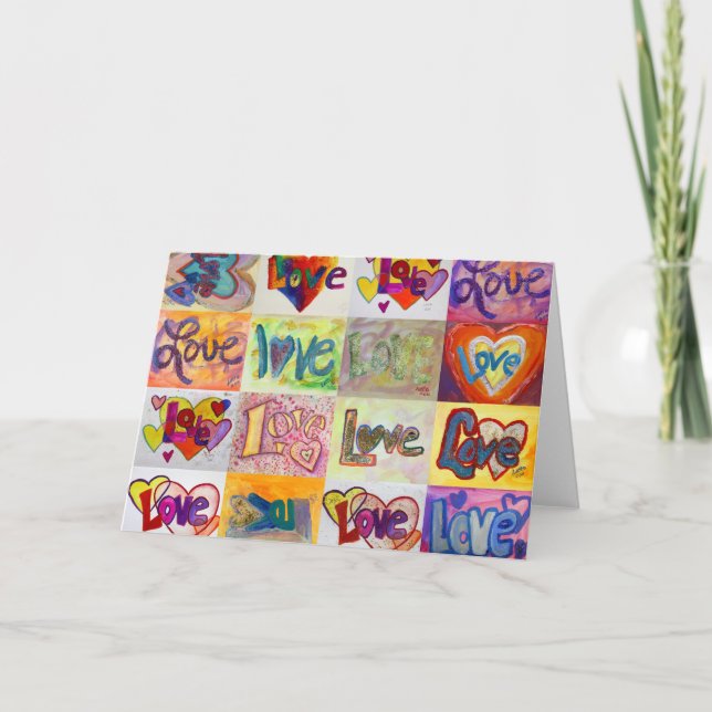 Love Words XOXO Art Greeting Card or Note Cards (Front)