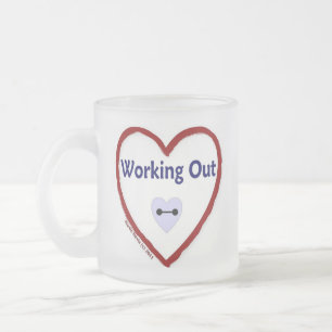 Love Working Out Frosted Glass Coffee Mug