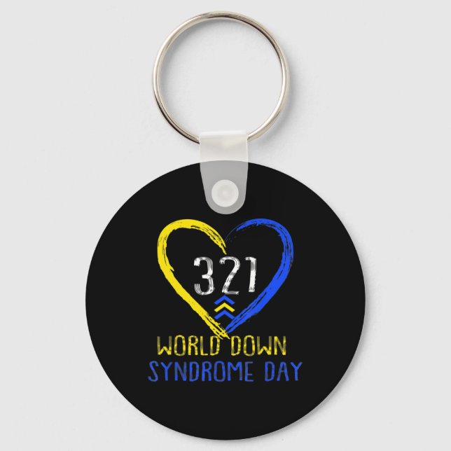 Love World Down Syndrome Awareness Day Love  Key Ring (Front)