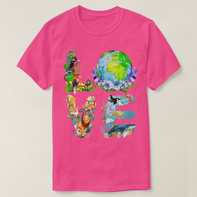 Love World Earth Day 2022 Planet Environmental Ani T-Shirt (Design Front)