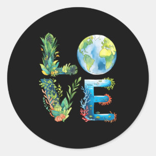 Love world earth day 2026 environmental animal tre classic round sticker
