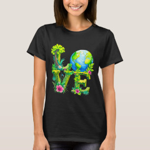 Love world earth day 2026 environmental animal tre T-Shirt