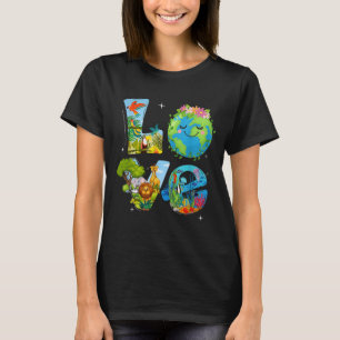 Love world earth day 2026 environmental animal tre T-Shirt