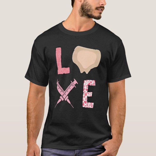 Love Wound Care Nurse Happy Valentines Day Ostomy  T-Shirt (Front)