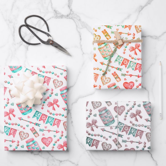 Love Wrapping Paper 3 Sheets (Front)