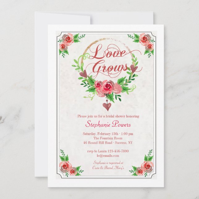 Love Wreath Invitation (Front)