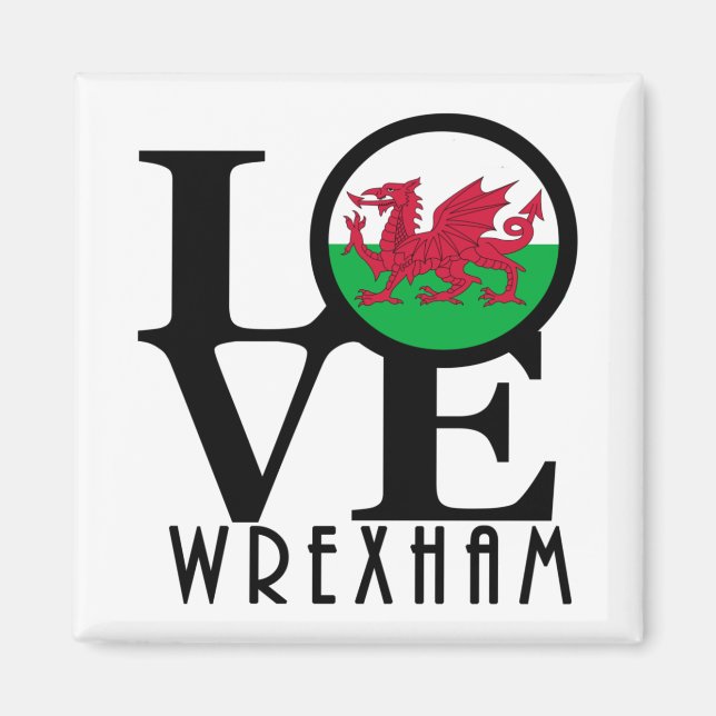 LOVE Wrexham Wales   Magnet (Front)