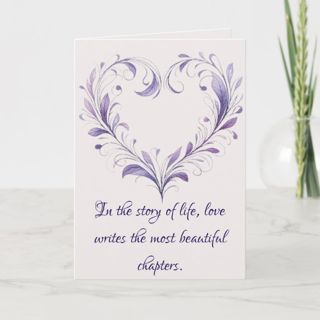 Love Writes the Most Beautiful Chapters Holiday Card (Front)