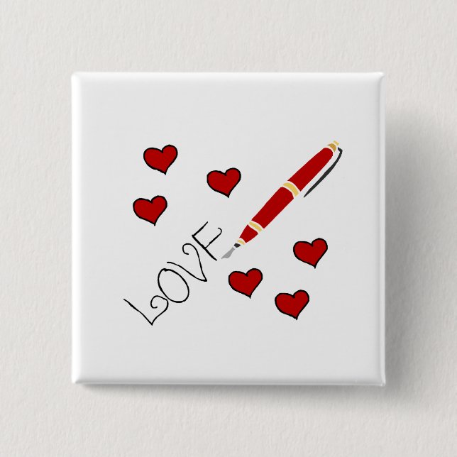 Love (Writing) 15 Cm Square Badge (Front)