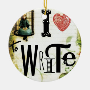 Love Writing Ceramic Tree Decoration