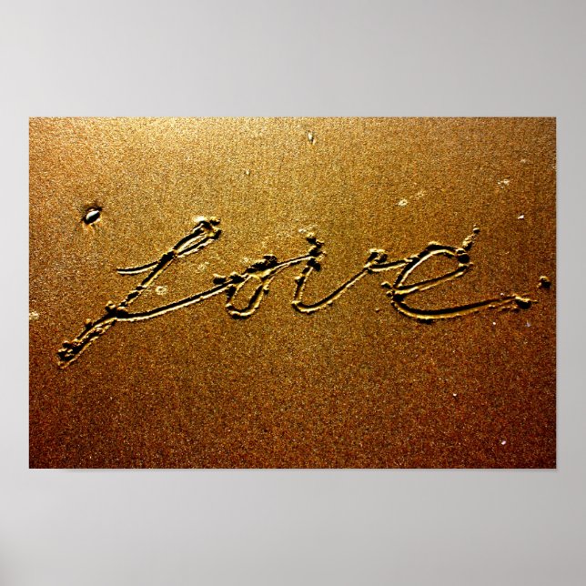 Love written in the Sand Poster (Front)