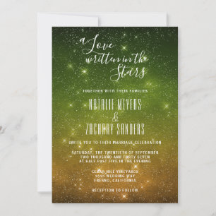 Love Written in the Stars Celestial Wedding Invitation