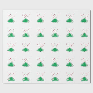 Love X-mas Tree Matte Wrapping Paper, 30 in x 6 ft Wrapping Paper