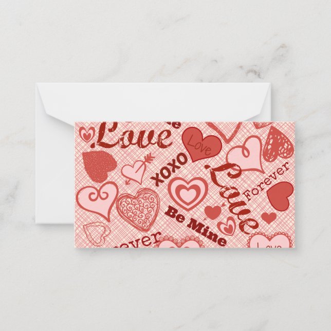 Love XOXO Be Mine Forever Hearts Valentine's Day Card (Front)