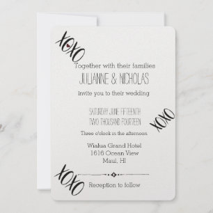 Love XOXO Heart Wedding Invitation