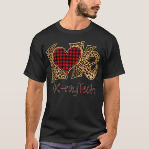 Love Xray Tech Leopard Mied Flannel Valentine's Da T-Shirt