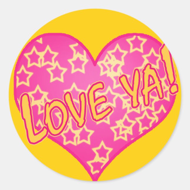 Love Ya! Bright Heart Sticker (Front)
