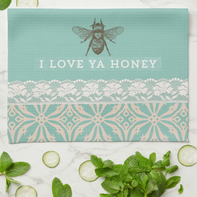 Love Ya Honey Vintage Kitchen Towel (Folded)