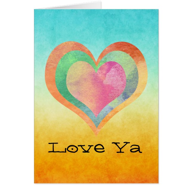 Love Ya Watercolor Hearts (Front)